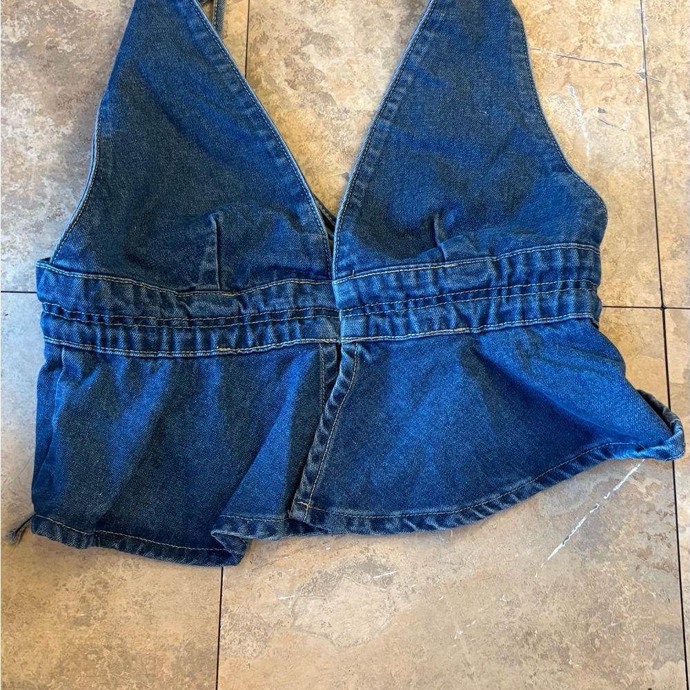 Blue Denim Halter Top